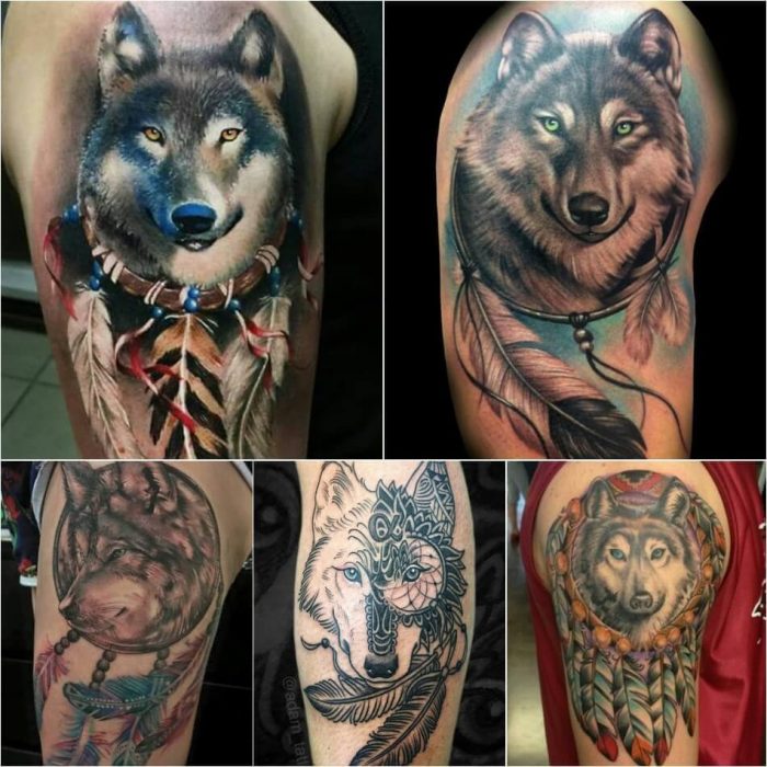 meaning wolf tattoo dream Powerful Talisman  Good Dreamcatcher Tattoos Dreams for