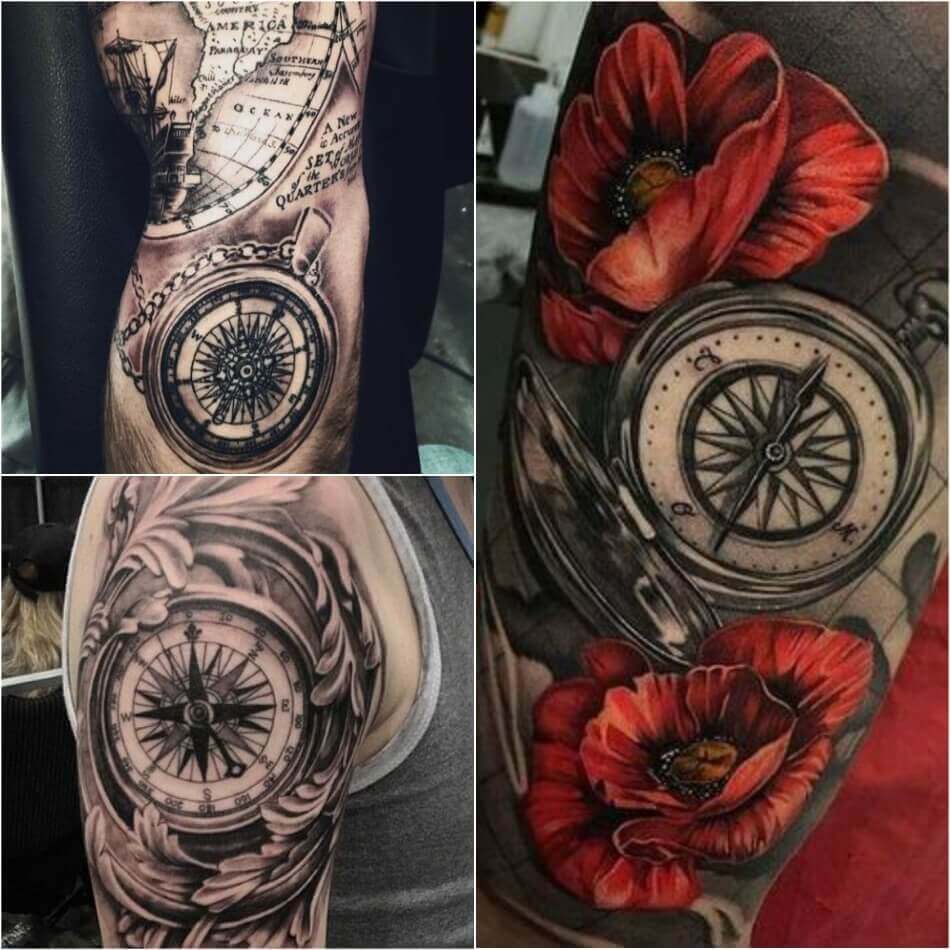 Compass Tattoo Designs Popular Ideas For Compass Tattoos With