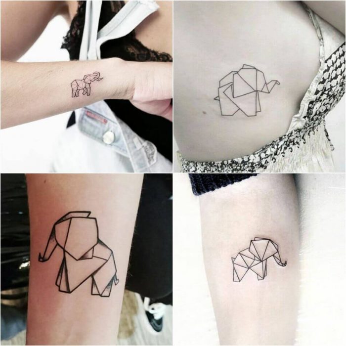 origami elephant tattoo