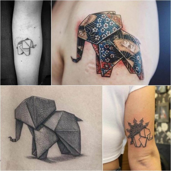 Origami Elephant Tattoo - Elephant Tattoo Meaning - Elephant Tattoo Ideas