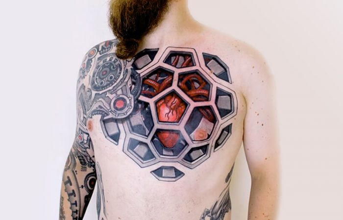 3d biomechanical tattoos - biomechanical tattoo - biomechanical tattoo chest