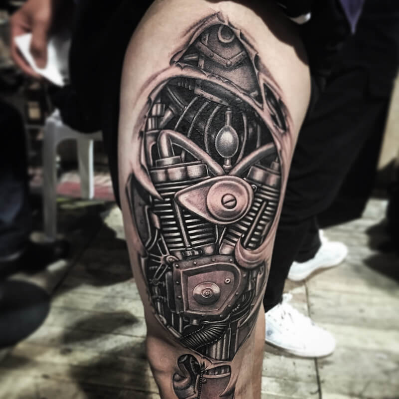 3D Biomechanical Tattoos Bio Robot Tattoo With A Lot Of Tiny Details   Biomechanical Tattoo Leg Biomechanical Tattoo 3d Biomechanical Tattoos 1 