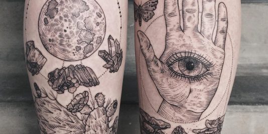 etching tattoo - woodcut tattoo - skin engraving tattoos