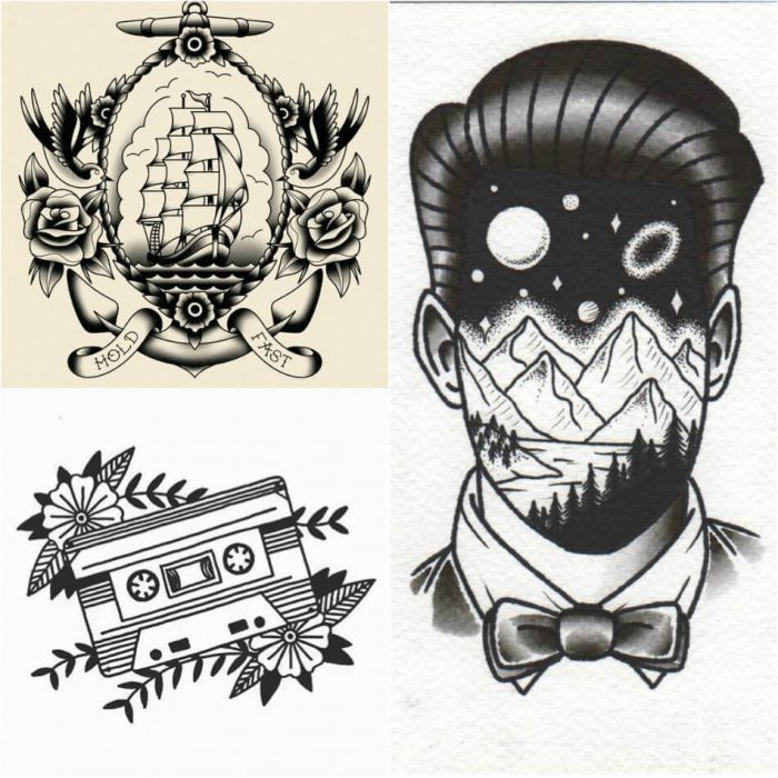  Old  School  Tattoos  Traditional American Tattoos  with a 