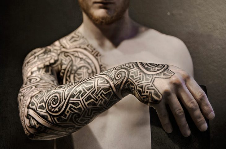 viking tribal tattoo sleeve