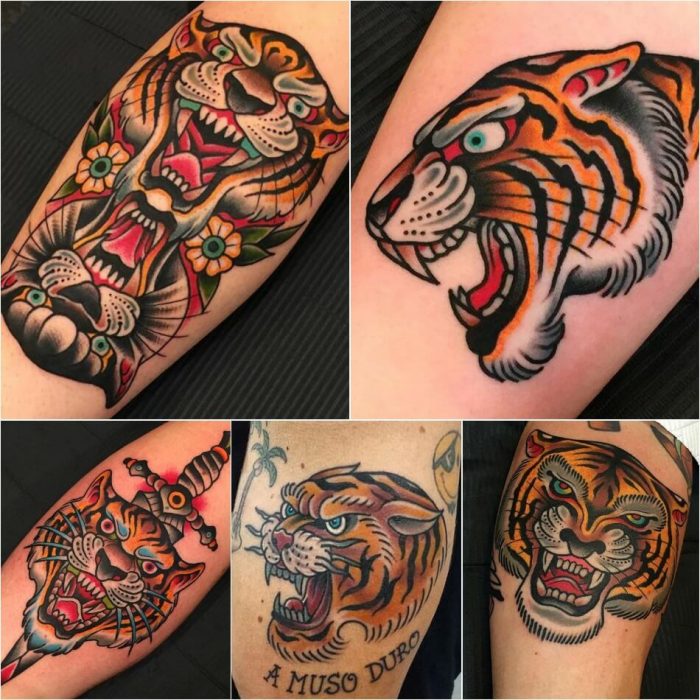 tiger tattoos - tiger tattoos meaning - old school tiger tattoo