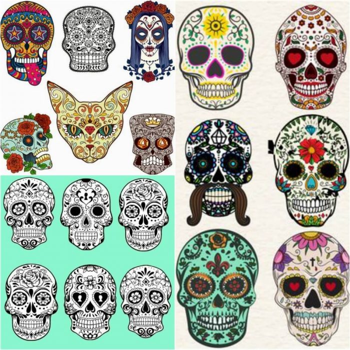 mexican skull tattoo - sugar skull tattoo designs - skull tattoo