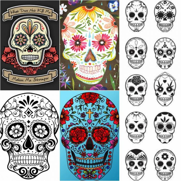 mexican skull tattoo - sugar skull tattoo designs - skull tattoo