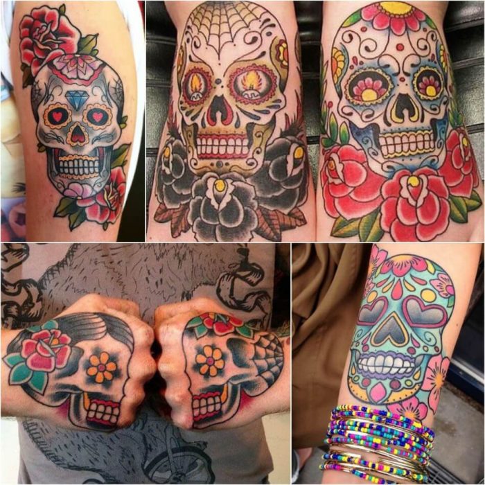 mexican skull tattoo - sugar skull tattoo - sugar skull tattoos for guys