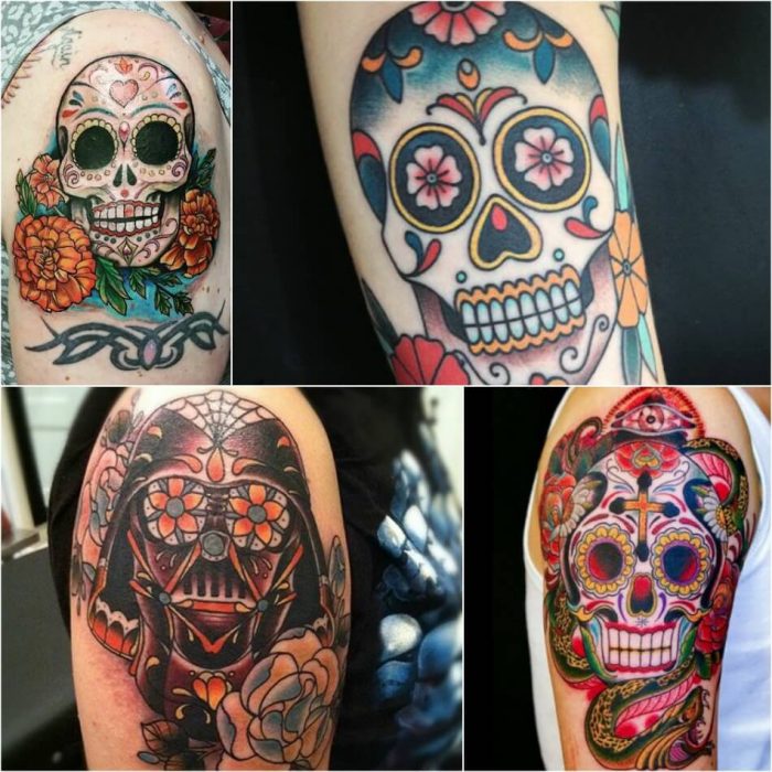 mexican skull tattoo - sugar skull tattoo - calavera skull tattoo