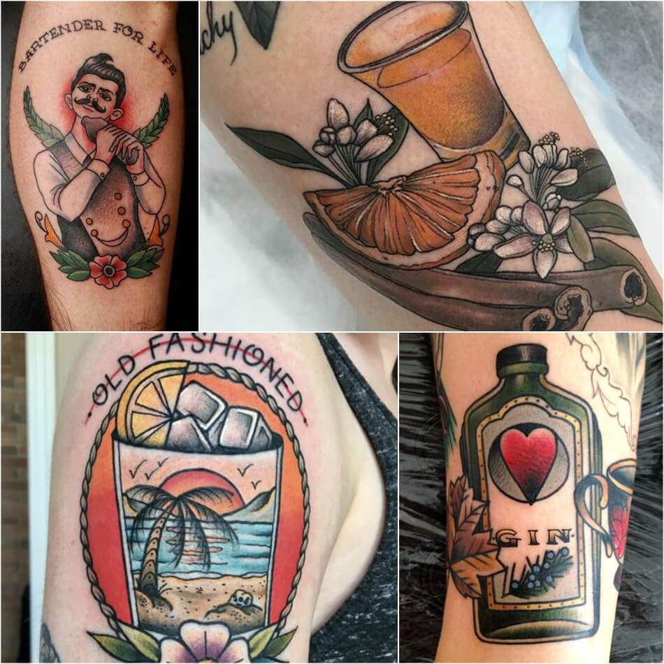 Stunning Tattoos for Bartenders Best Cocktail & Drink Tattoo Ideas