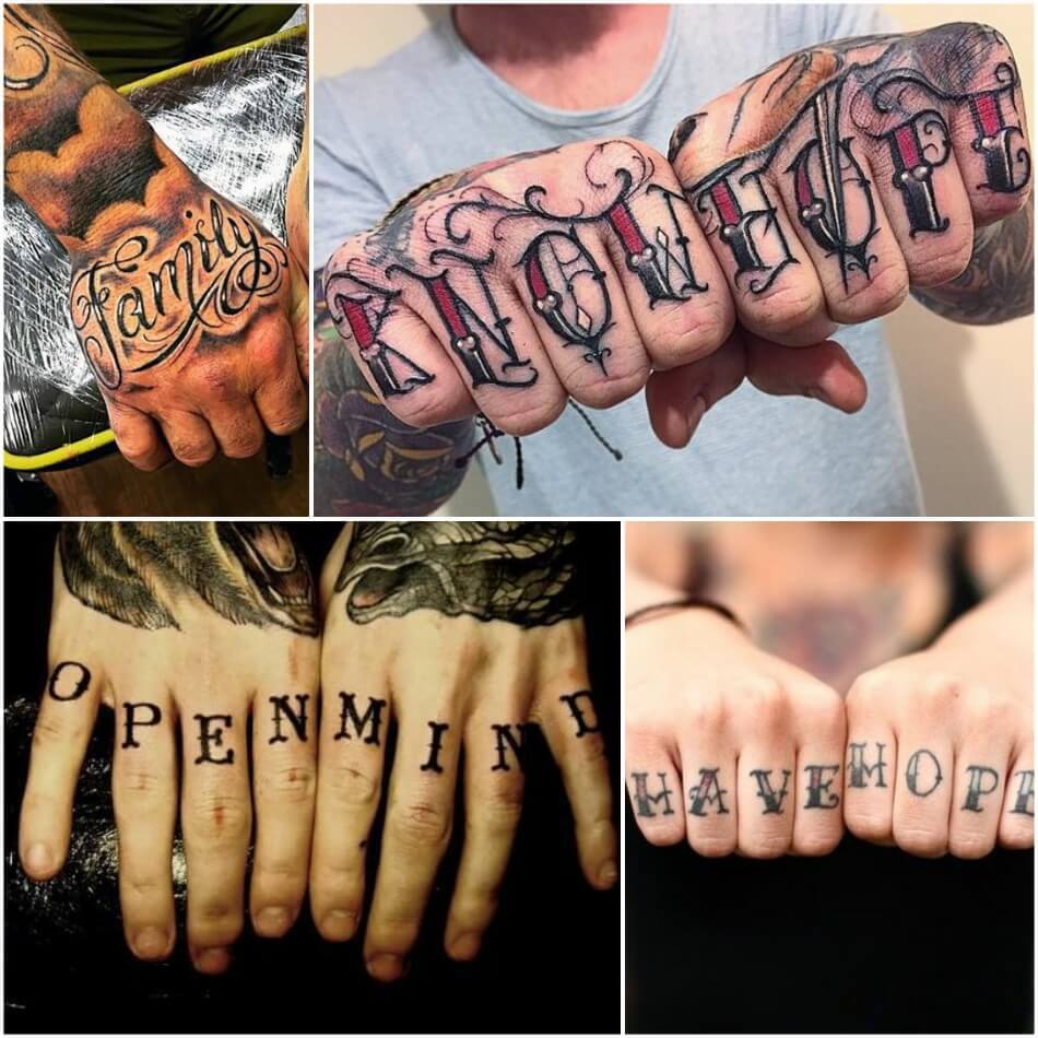 Hand Tattoo Words Men