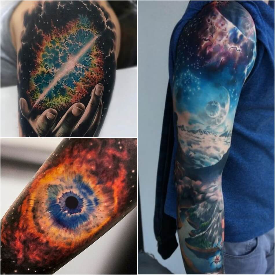 planets tattoo sleeve