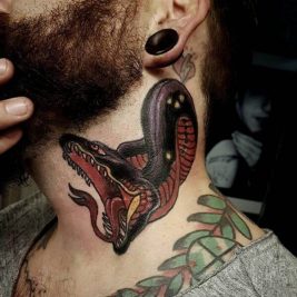 neck tattoo - neck tattoo ideas - side neck tattoos