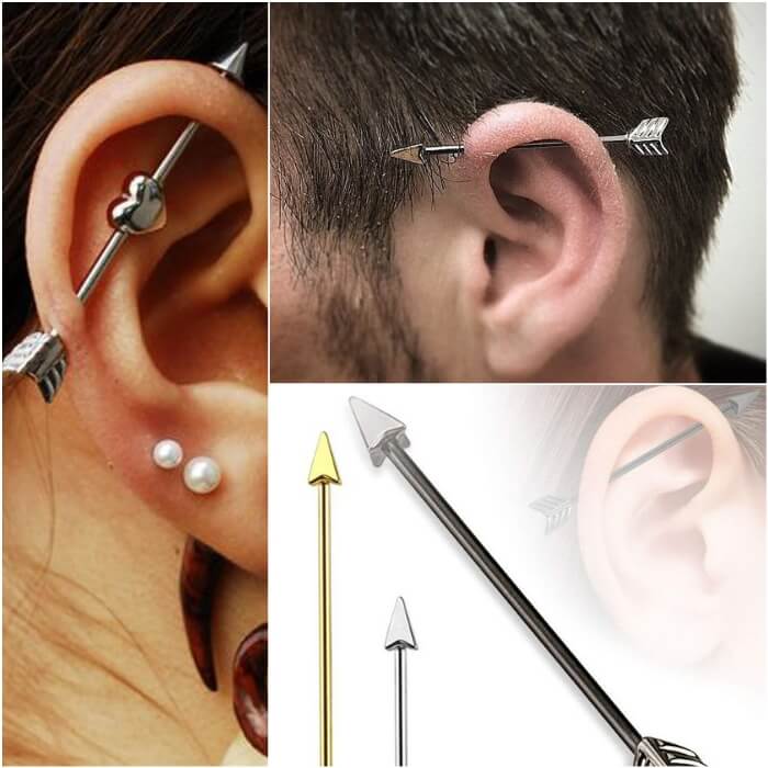 industrial piercing - ear piercings - earrings