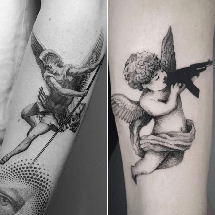 Baby Angel Tattoo done by Sanket Gurav at Circle Tattoo Studio :  u/circletattooindia