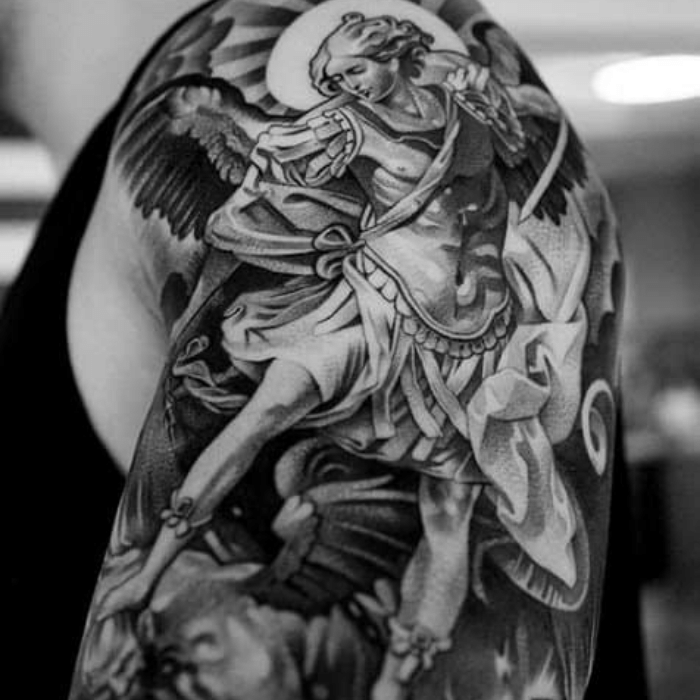 guardian angel tattoo sleeve